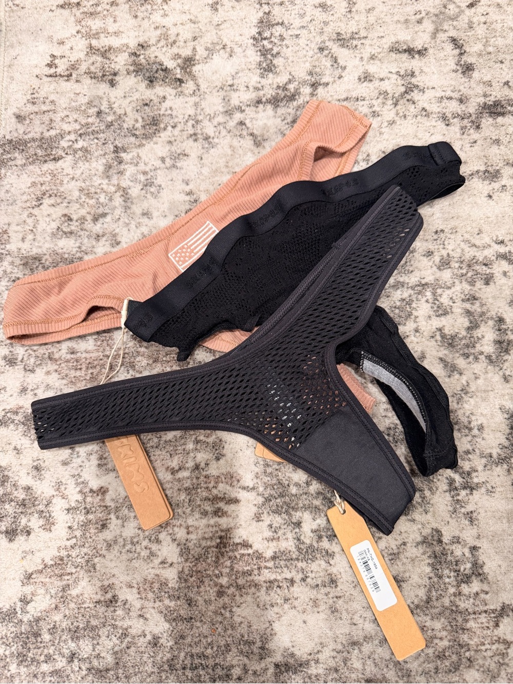 SKIMS Thong Panty Bundle in Onyx and Sienna